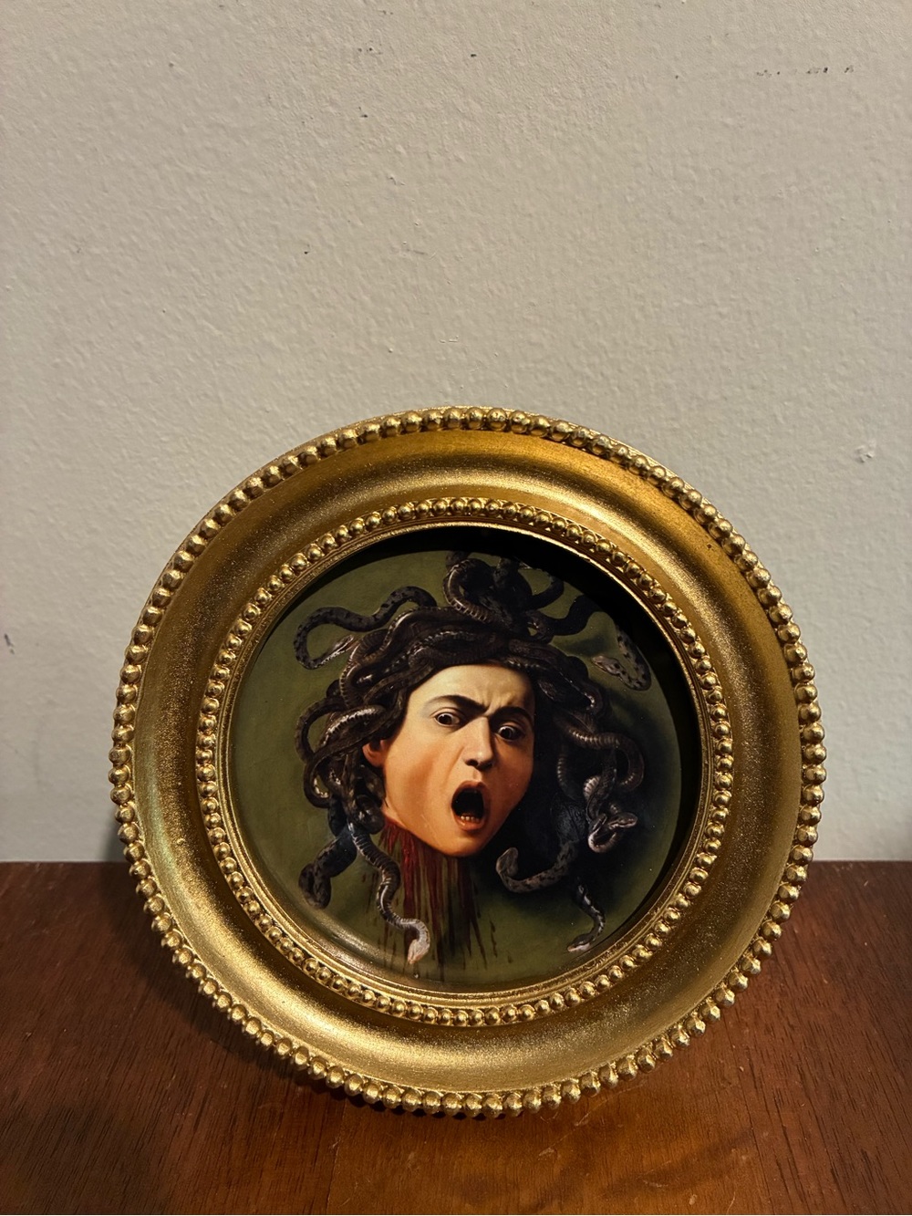 Caravaggio Medusa Head Art Print 5” Gold Frame Italian Renaissance Wall Art